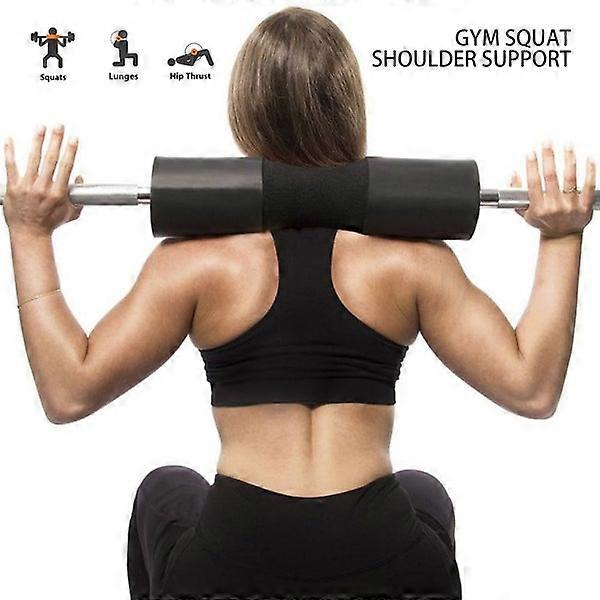 Barbell Squat Bar Pad with Neck & Shoulder Protection - Black