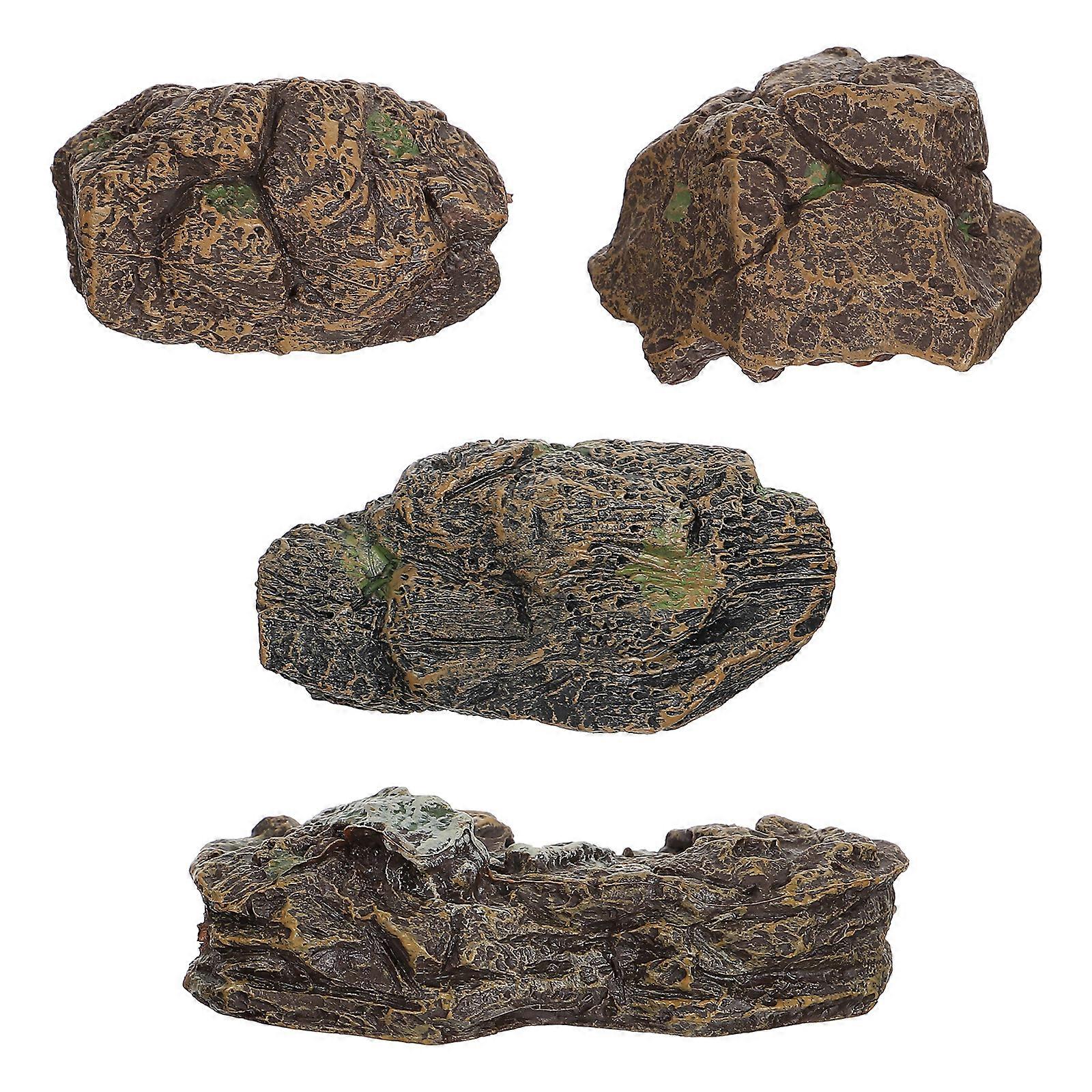 4pcs Creative Micro Landscape Adornments Simulation Stones Sand Table Ornaments