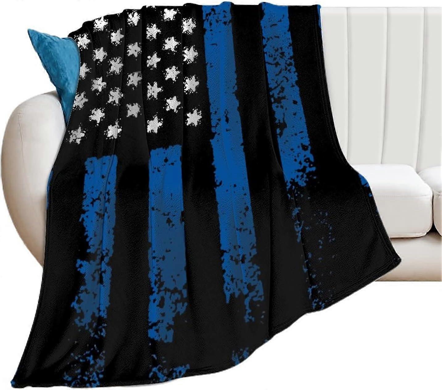 Cobertor de Flanela de Lã com Bandeira dos EUA Retrô Cobertor Leve e Macio para Cama Sofá Sala de Estar-UJKI486