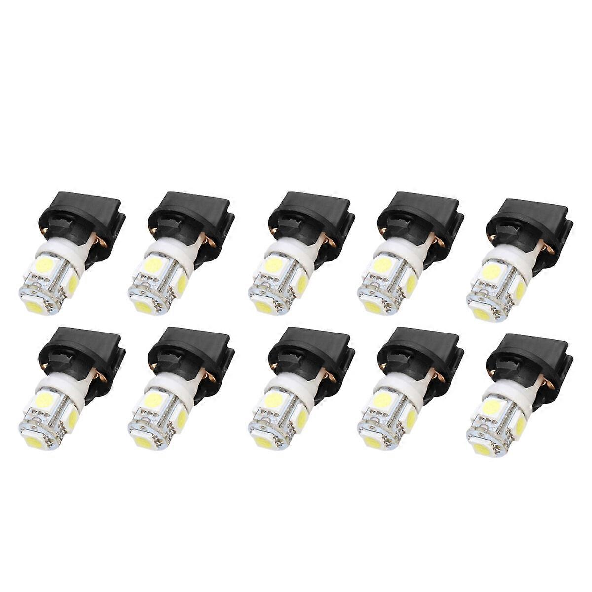 10X T10 White 5050 194 LED Bulbs Instrument Gauge Cluster Dash Light with Socket