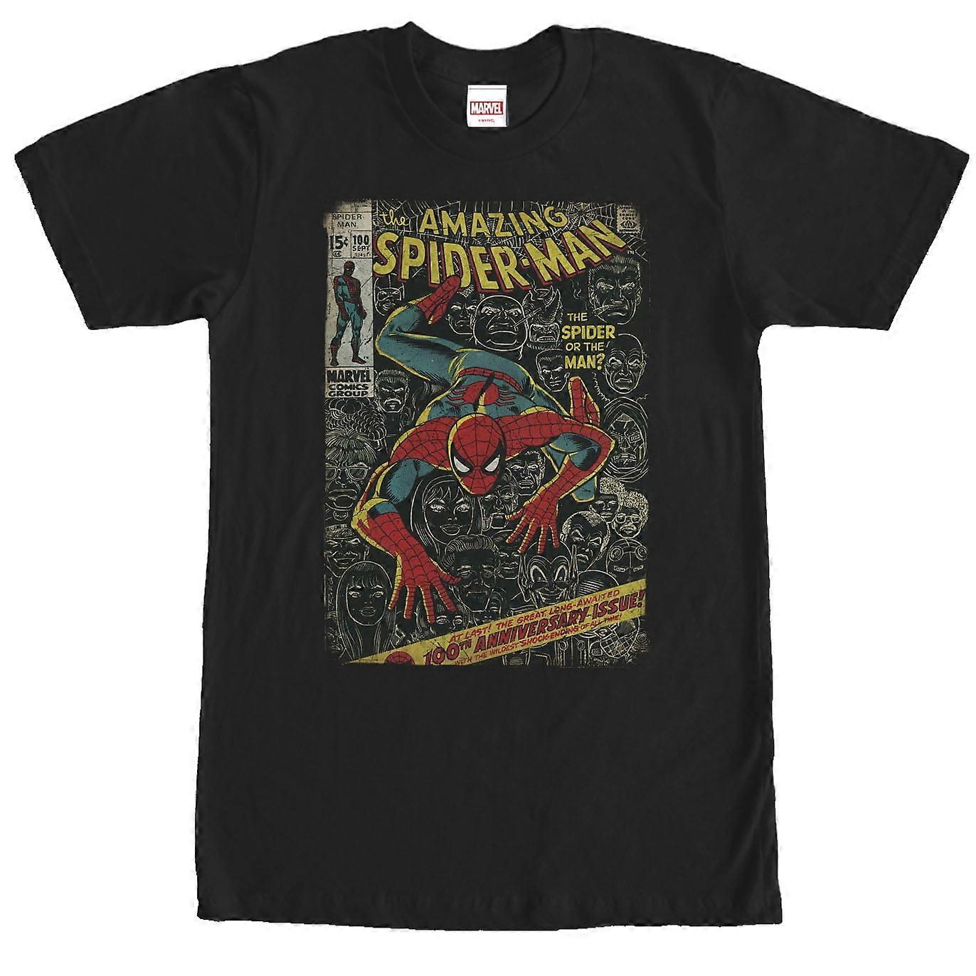 Men's Marvel Spider-Man Comic Book Anniversary  Graphic Tee Black X Largehcudshco07