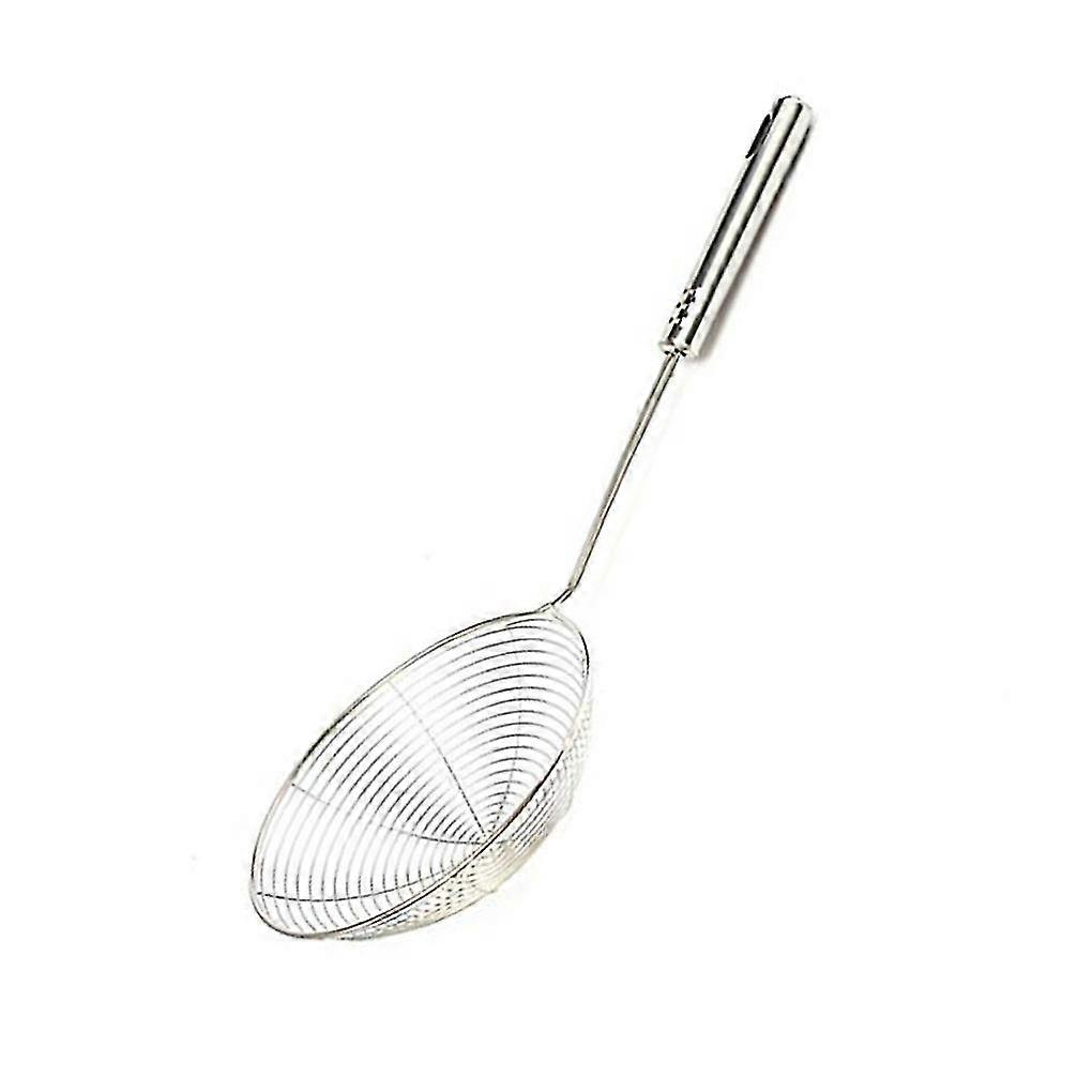 Long Handle Round Mesh Strainer Sifter Colander Spoon Kitchen Tool