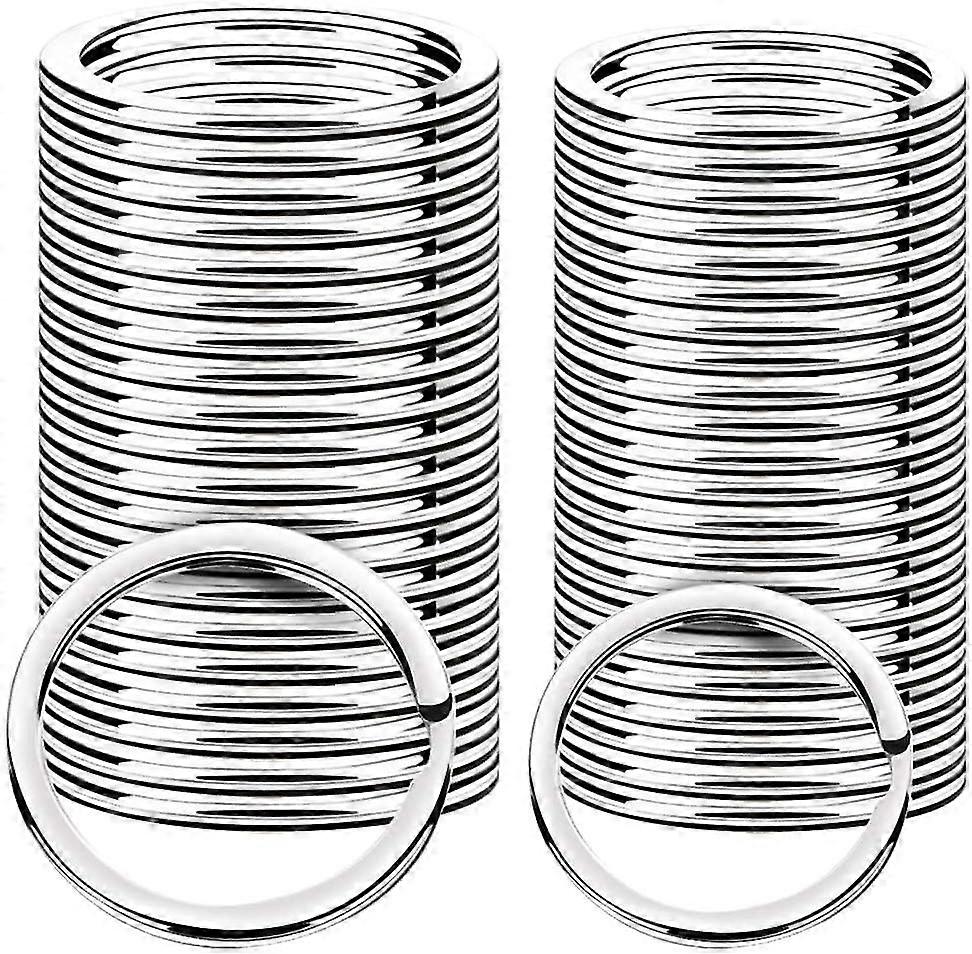 100pcs Split Keyrings, Metal Flat Split Key Rings Bulk For Home Car Keys Pendants Diy Art