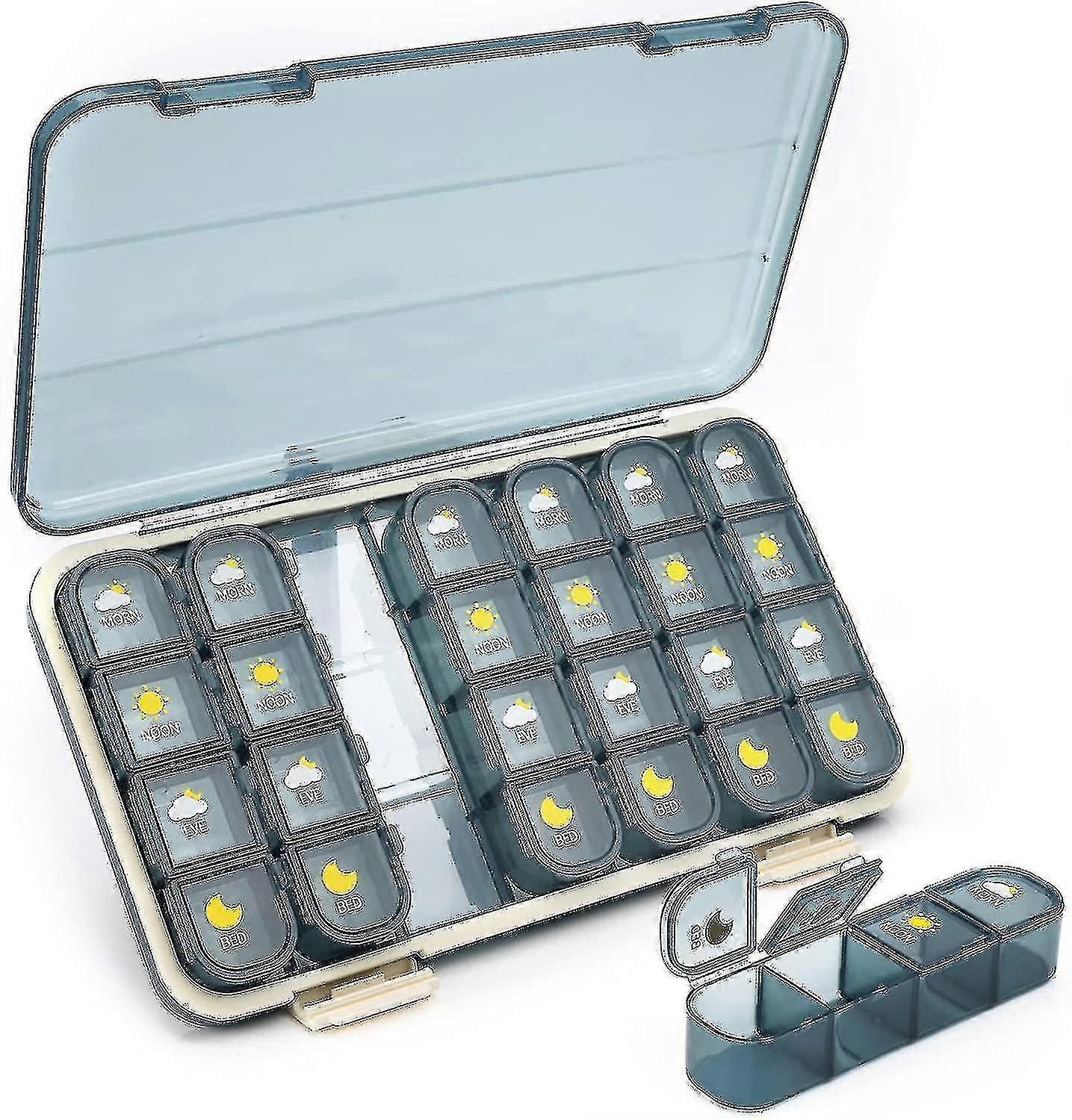 Pill Box Iser 7 Day 4 A Day, Lar Weekly Pill Box With 28 Lar Comments, Portable Medicat Izer Tablet Box With D