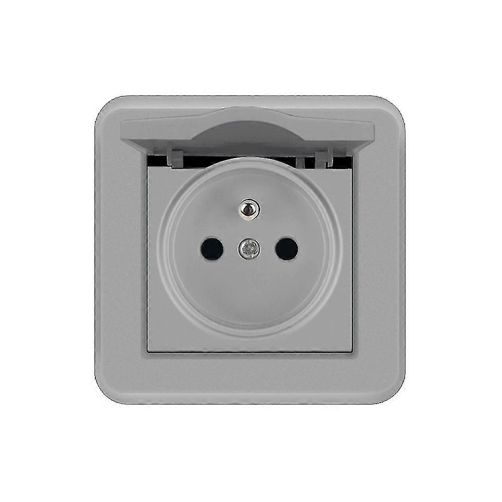 French Socket 16a European Socket Type 82 Recessed Pc Wall Socket Gray Paint 8.2*8.2 Cm F