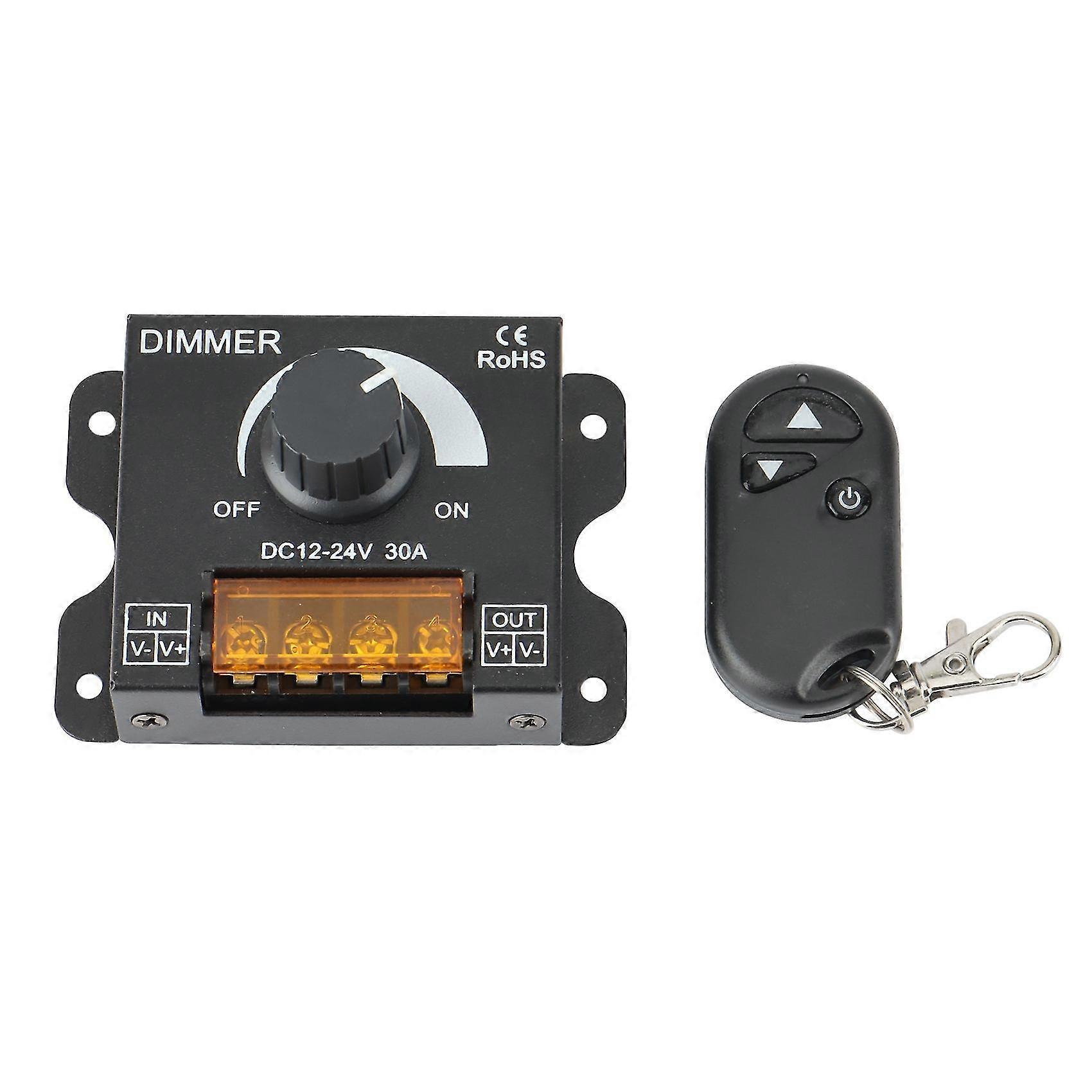 DC 12V-24V LED Light Dimmer Wireless 3 Keys RF Remote Control 30A 360W Dimmer compatible with Single Color LED