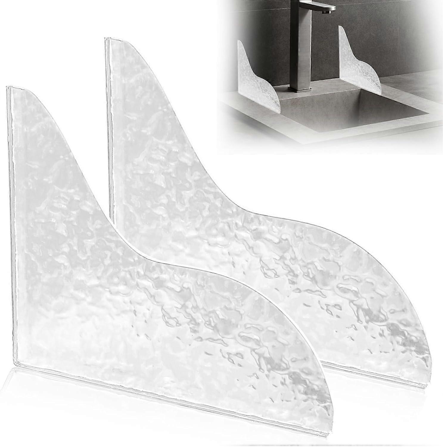 2Pcs Shower Splash Guard, Self- Adhesive Shower Water Splash Guard Drip Blocker, Clear Bathtub Water Splash Guard for Tub
