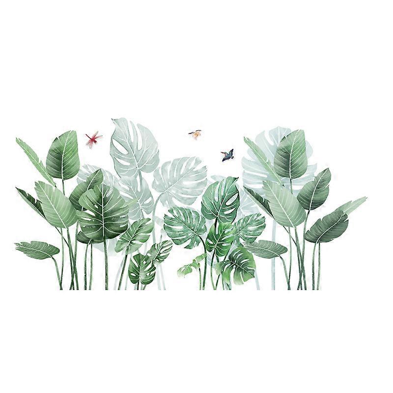 1pc Green Plants Leaf Wall Sticker  Tropical