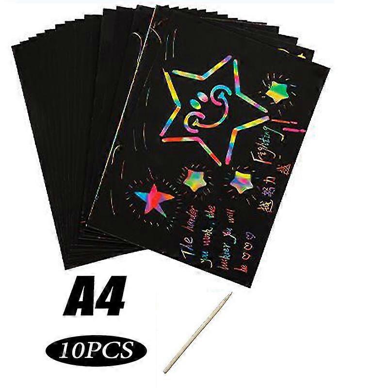 Rainbow Scraping Paper Art Set 10/20/50 Sheets Scratch It Off Paper Drawing Boards Sheet Colorful