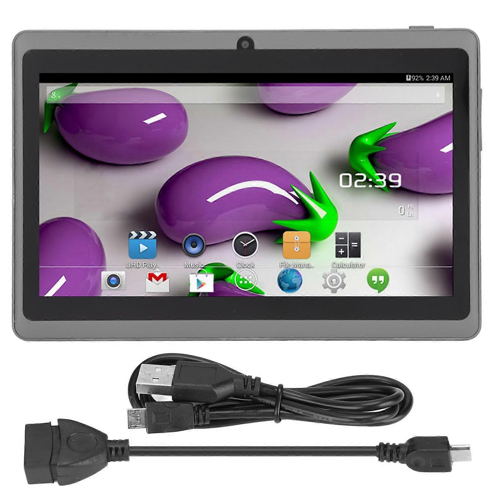 7-Zoll-Tablet-PC Quad-Core-CPU-Augenschutz Kinder-Tablet mit 8 GB ROM-Unterstützung WiFi Bluetooth Dual-Kamera für Android Schwarz YEMMA