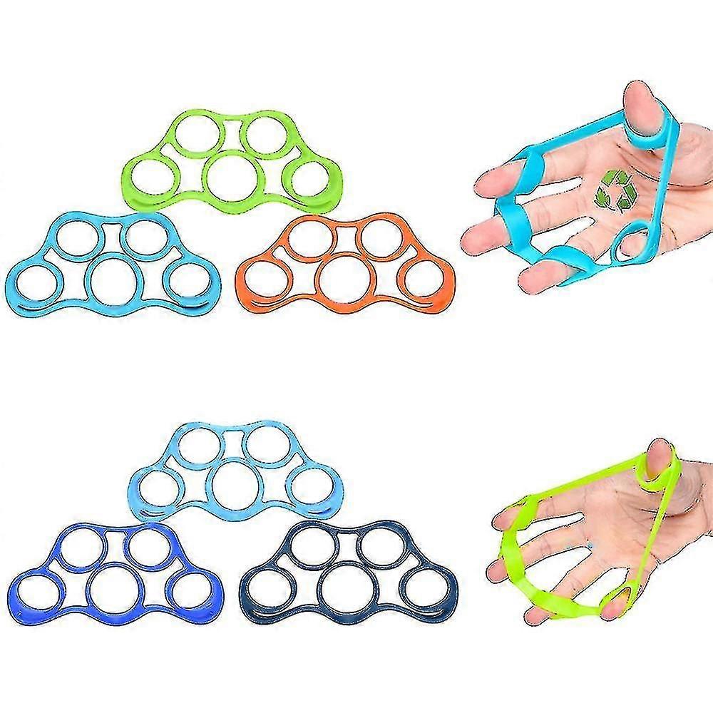 フィンガーストレンスナー6パックフィンガーレジスタンスバンドフィンガーエクササイザーストレッチャーハンドグリップ強化剤