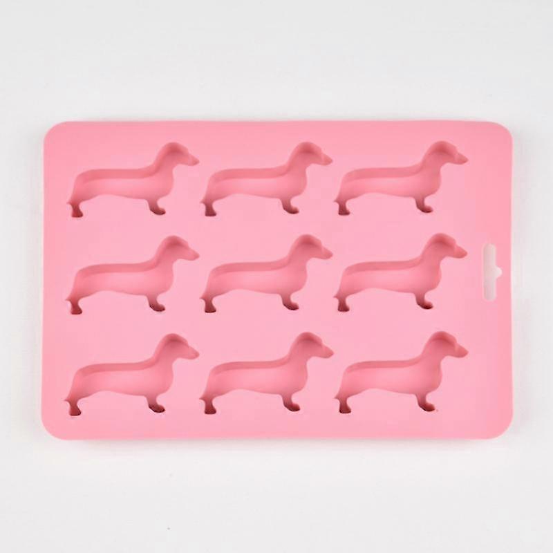 Ice Cube Maker 9-hole Puppy Ice Cube Mold Dachshund-Shaped Silicone Mold Dog Ice Cube Tray
