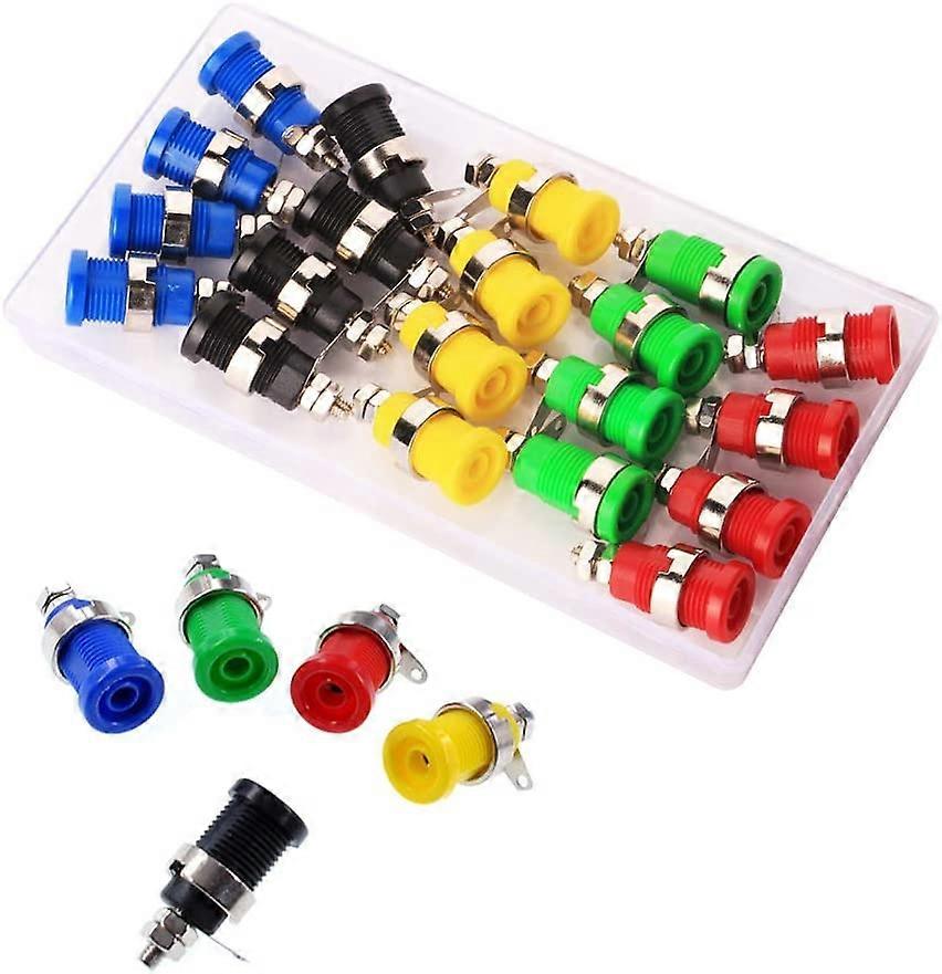 20pcs banana sockets, banana socket, speaker terminal binding post socket, 4mm banana plug, 4mm speaker amplifier jack, banana plug, jack connectors