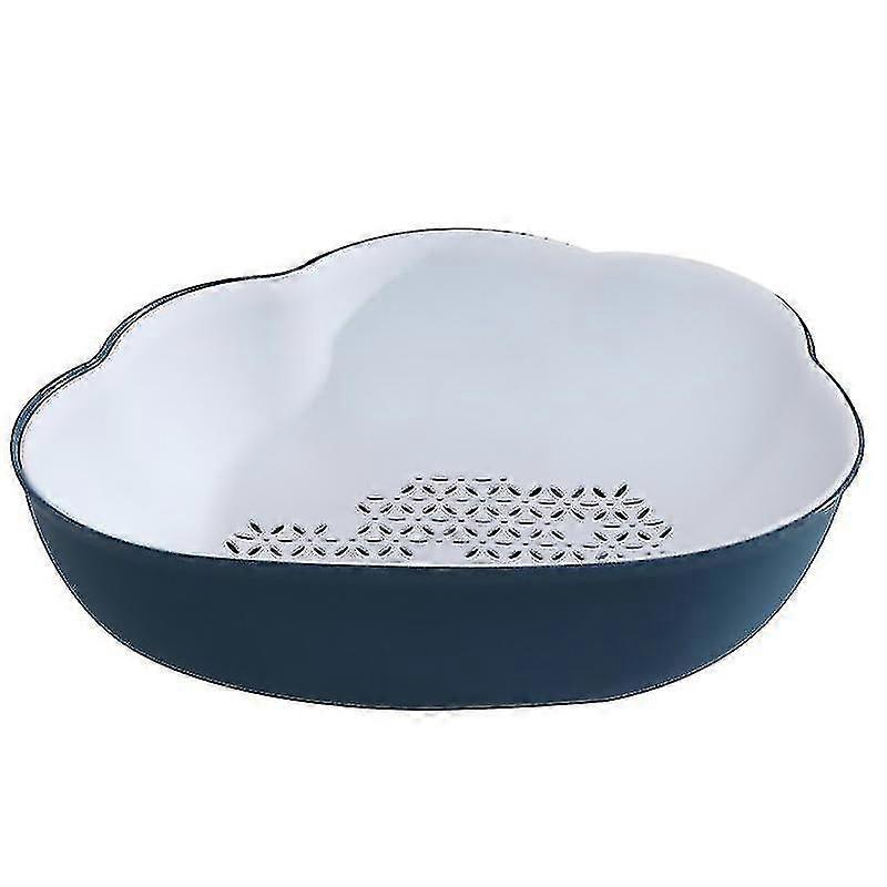 Double Layer Draining Basket Washing Fruit Vegetable Storage Basket Plastic Colander Strainer For Home Kitchen