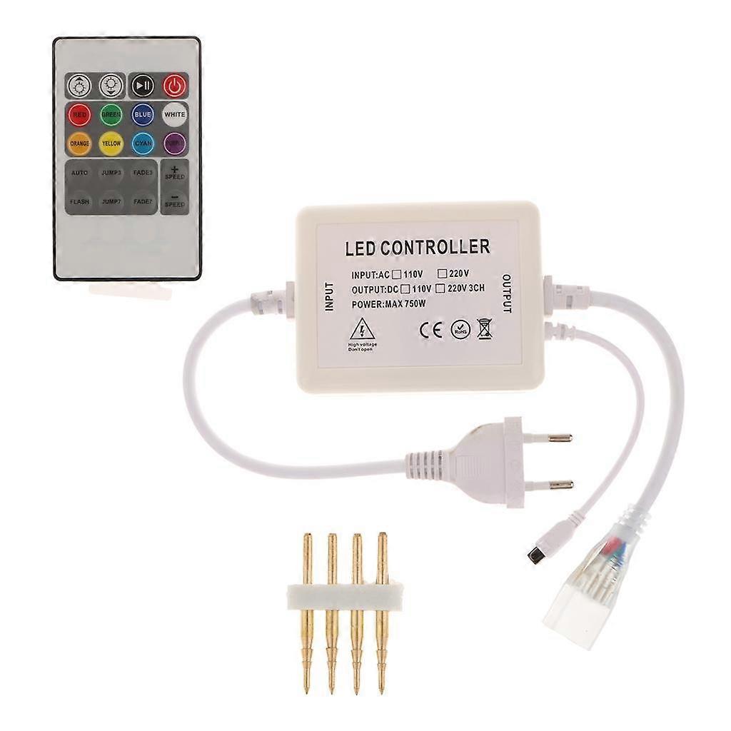 20-Key LED RF Remote Controller RGB Dimmer for LED Strip Light 220V EU Plug