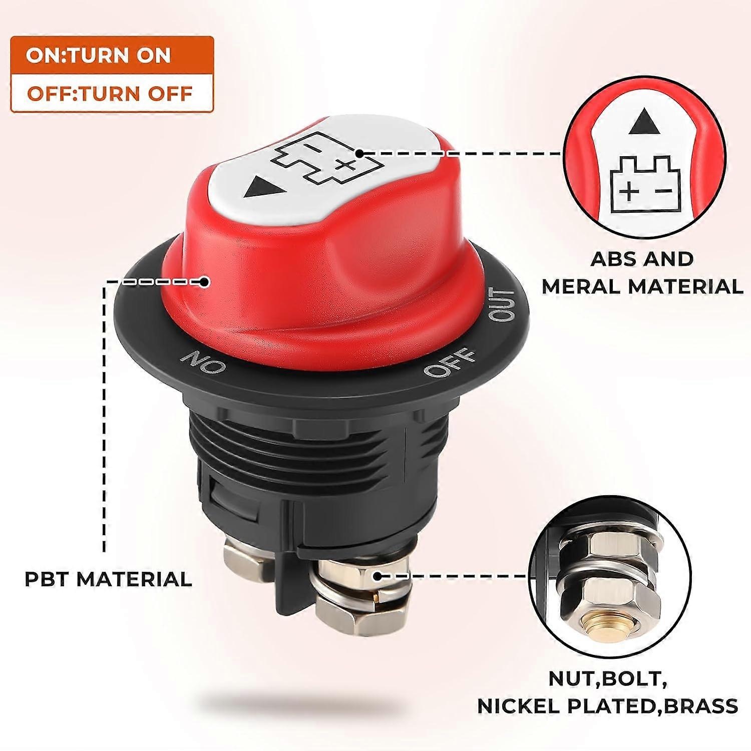 Battery Isolator Switch 12V 24V 48V, 100A Battery Disconnect Power Cut ...