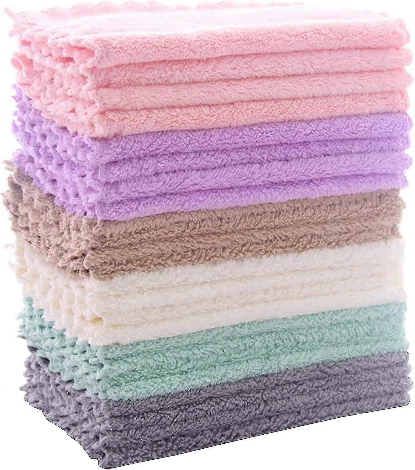 24 Pack Kitchen Dishcloths - Does Not Shed Fluff