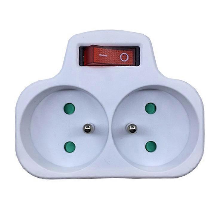 Double converter socket 16A/250V one to two with switch