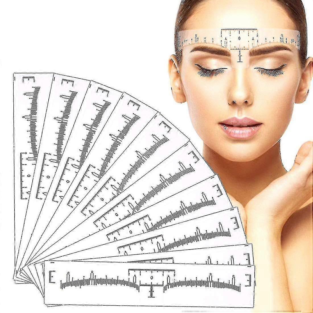 100pcs Règle à sourcils Jetable Microblading Règles à sourcils Autocollant - Outil de mesure professionnel Microblade