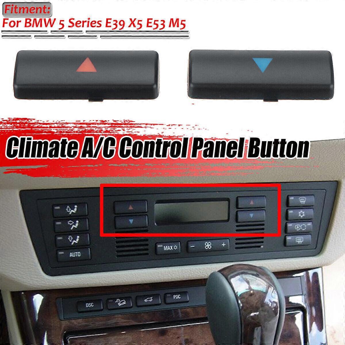 2PCS Repair Climate A/C Control Panel Button Cap For BMW 5 Series E39 E53 M5 X5