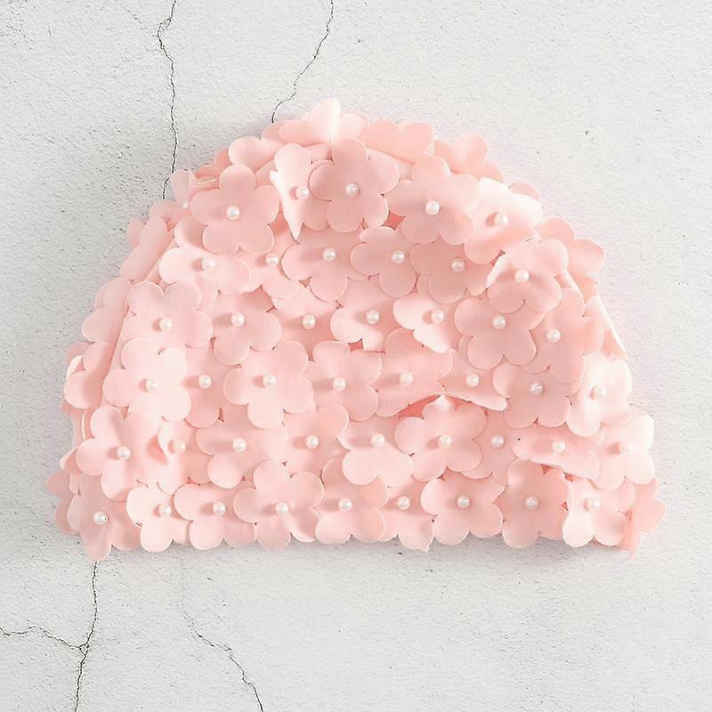 1pc New Three-dimensional Flower Swimming Cap, Cute Comfortable Waterproof Swimming Cap For Women