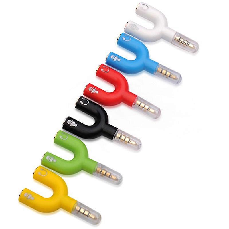 3.5mm Stereo Splitter Audio To Mic & Headset Jack Plug Adapter For Phone