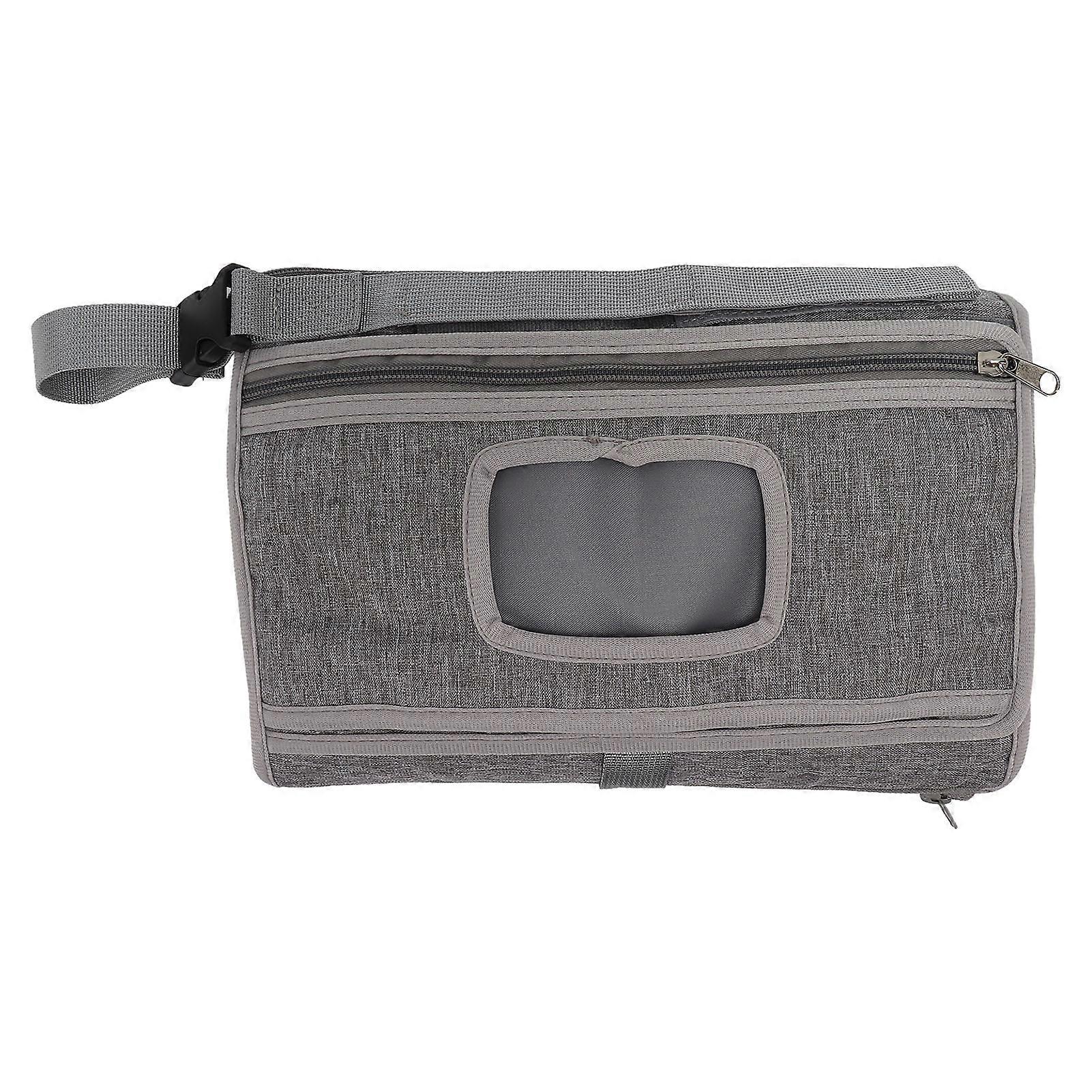 Gray Portable Baby Diaper Changing Pad Foldable Oxford Cloth Mat with Multi Storage Pockets Soft Skin Friendly