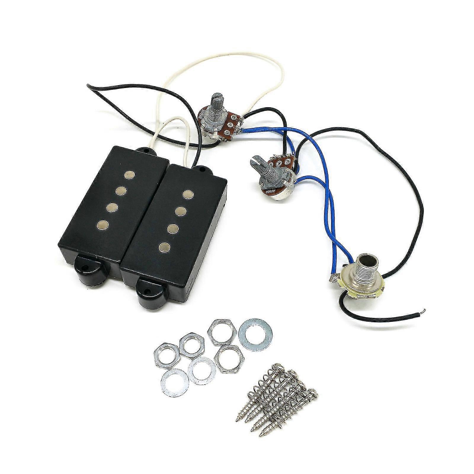 P Bass Humbucker Pickup 1 Tone 1 Volume 1 Jack for PB Style Bass Replacements