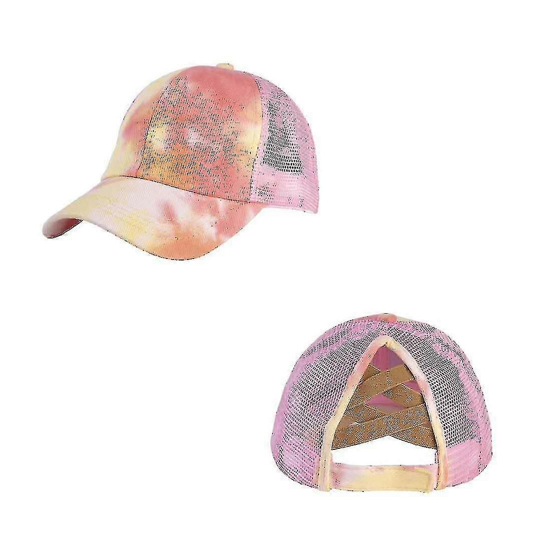 Messy High Bun Ponytail Adjustable Glitter Mesh Trucker Baseball Cap A132