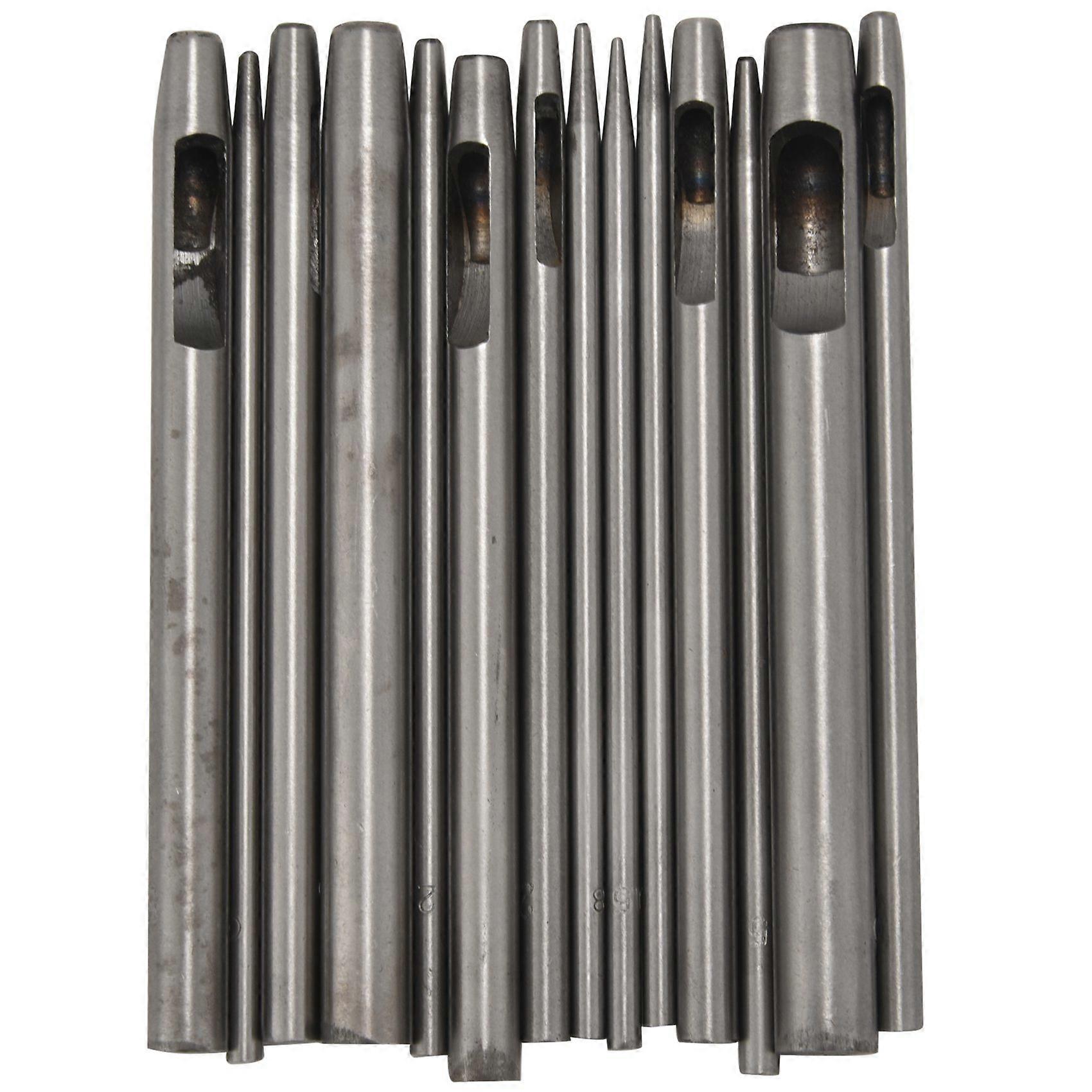 14Pcs Round Hollow Punch Set Leather Craft Punch Tool Hollow Hole Punch Cutter Tool for Watch Bands