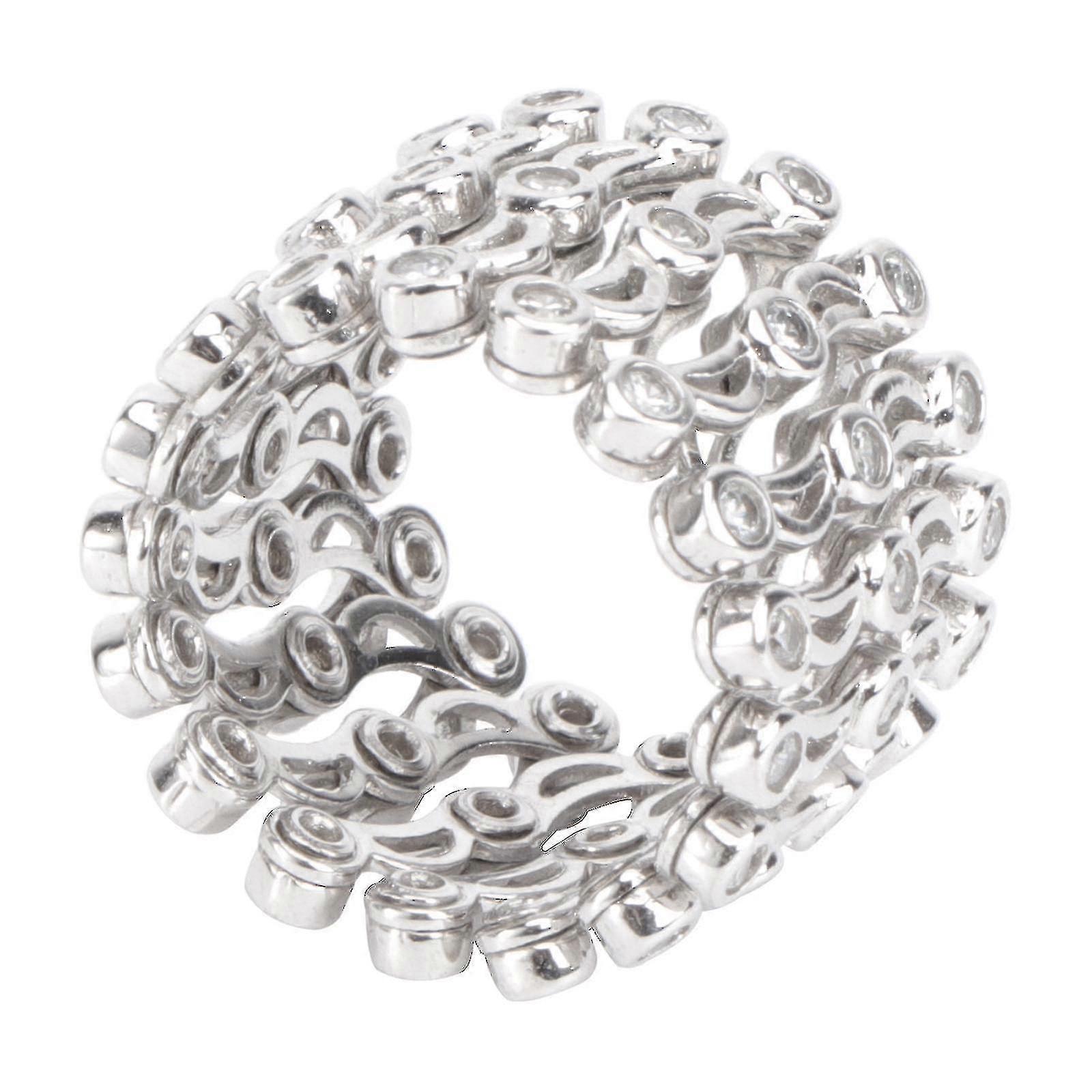 1pc Stretchable Ring Silver Bracelet Chic Finger Ring Transformable Rhinestone RingNew for 2024 DG