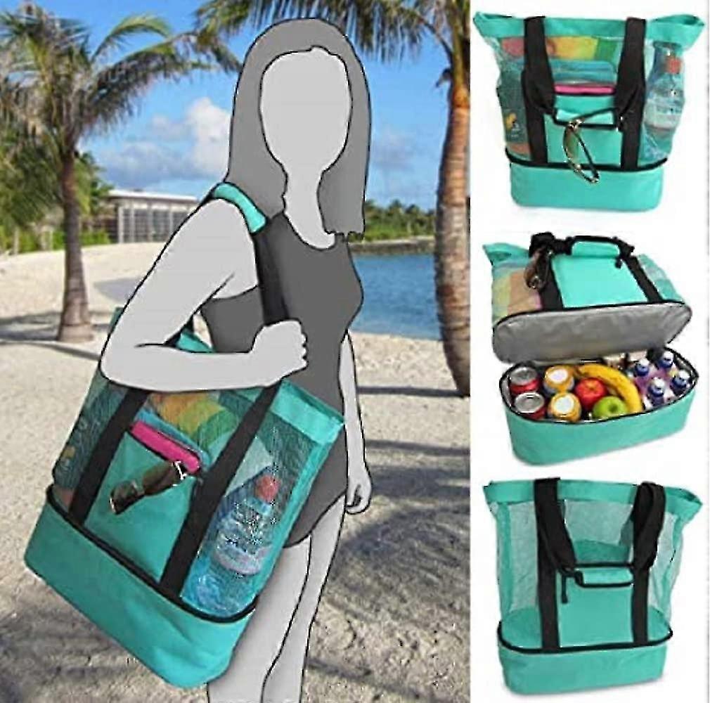 Storage Bag Picnic Beach Bag Double-layer Mesh Beach Picnic Bag Ice Bag Insulation Bag