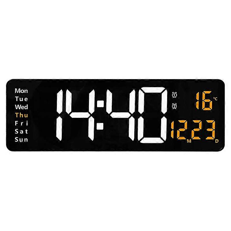 LED Display Digital Clock, Color: Orange Temperature