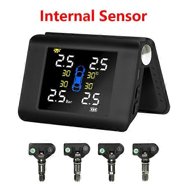 VTOPEK NEW Big Screen TPMS Tire Pressure Monitoring System Display Alarm System 5V Internal External Sensors 4 Sensors