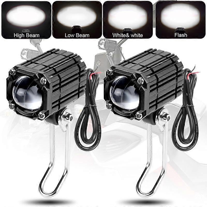 Motorcycle Auxiliary Spotlights White Yellow Fog Lamp Rearview Mirror LED Light Flash Signal Light for Bicycle Offroad ATV UTV