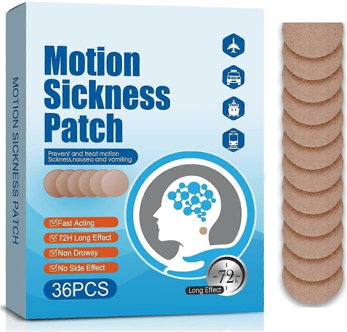 36Pcs Motion Sickness Stickers Motion Sickness Seasickness Seasickness Ear Root Temple Stickers Refreshing Travel Motion Size 1