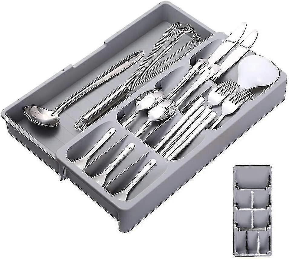 Cutlery Box For Drawers, Longyi Size-Adjustable Drawer Insert, Plastic