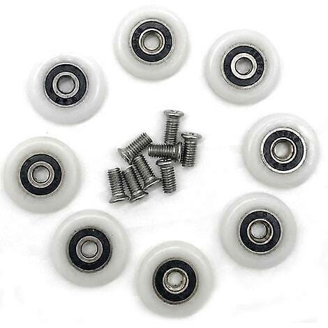 مجموعة من 8 عجلات بديلة لأبواب الدش بقطر 23 مم