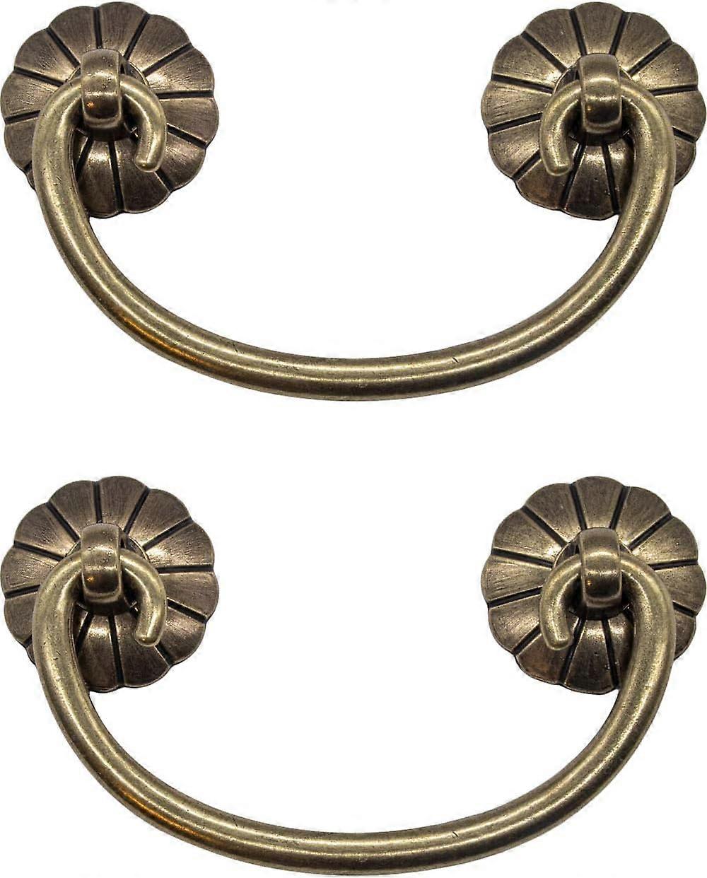 Set of 2 Antique Folding Furniture Knobs, Drawer Knobs, Cupboard Knobs, Wardrobe, Wardrobe, Dressing Table Folding Knobs, 95 x 51 mm