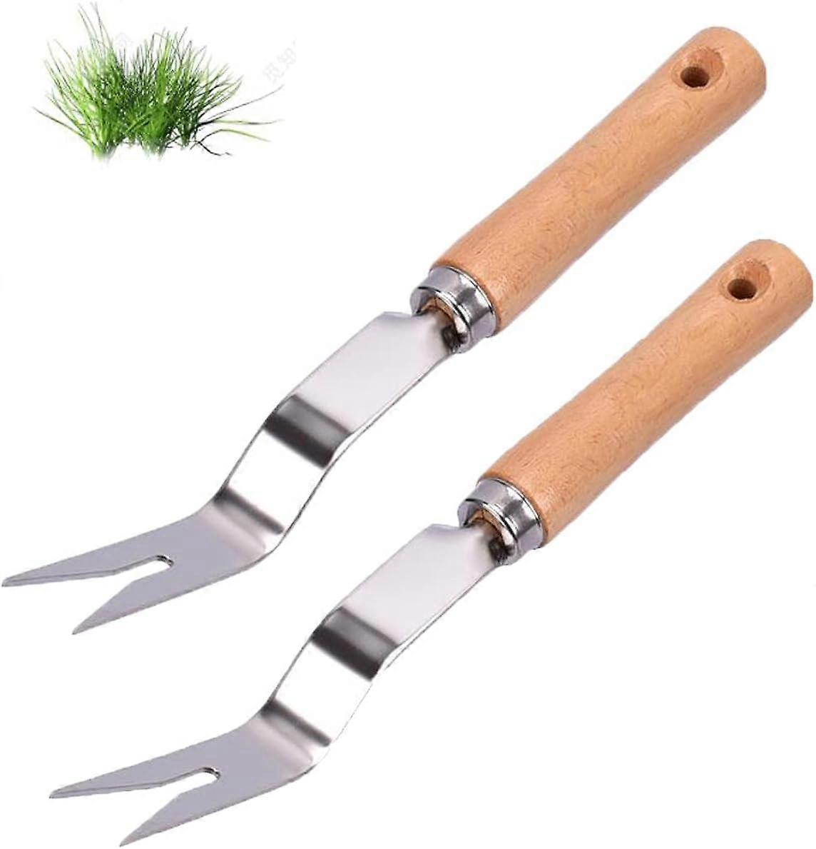 Manual 2PCS Stainless Steel Hand Weeder Used For Quick Soil And Garden Weeding V-Shape Manual Weedin