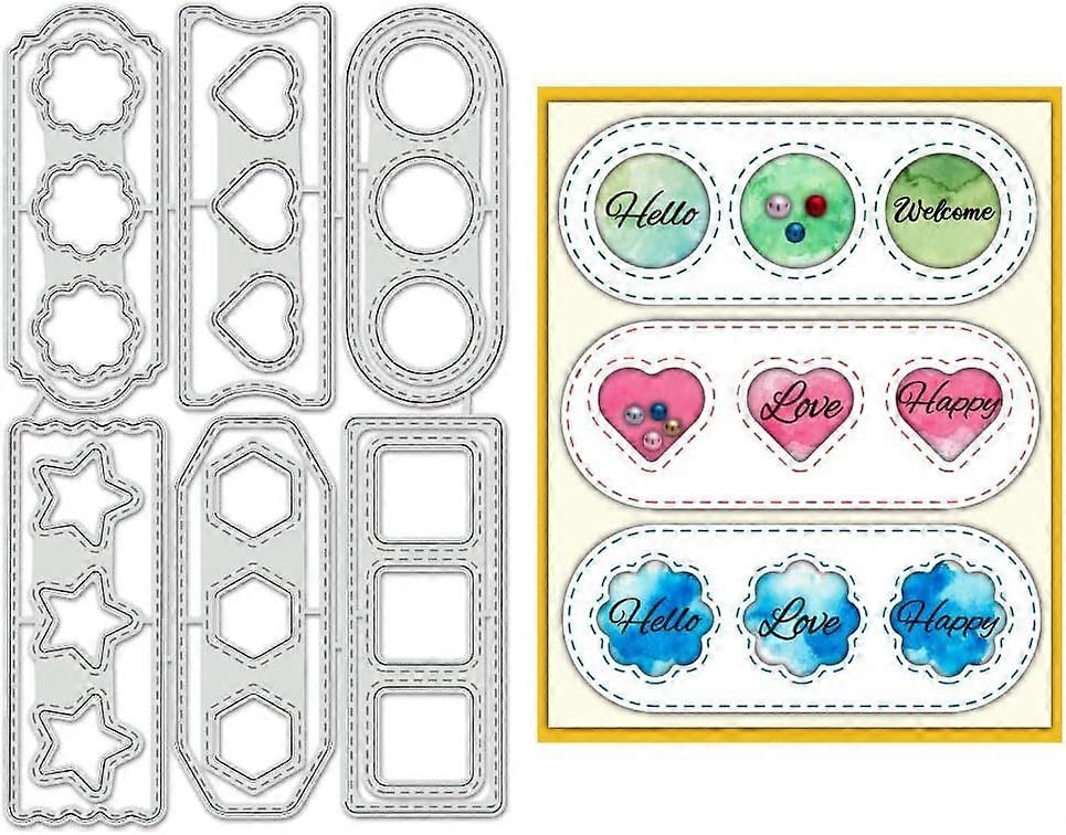 Small Window See Through Card Carbon Steel Cutting Dies 169x103mm/6.6x4.1 inch Decorative Pattern Embossing Stencils Template for Making Photo Decorat
