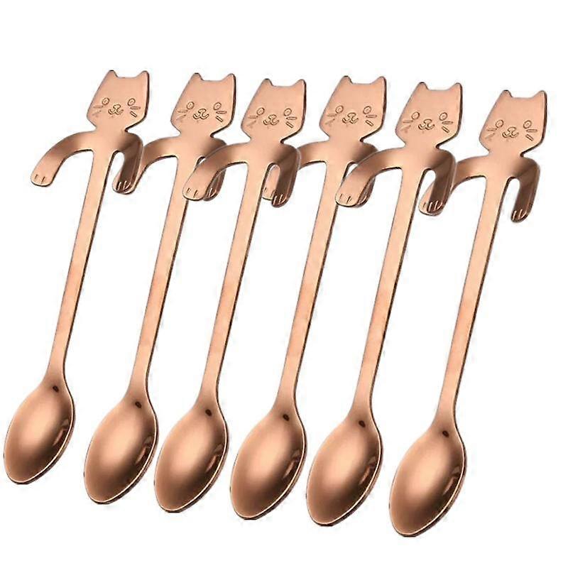 6pcs Cute Cat, Coffee Spoon,tea Spoon,stainless Steel