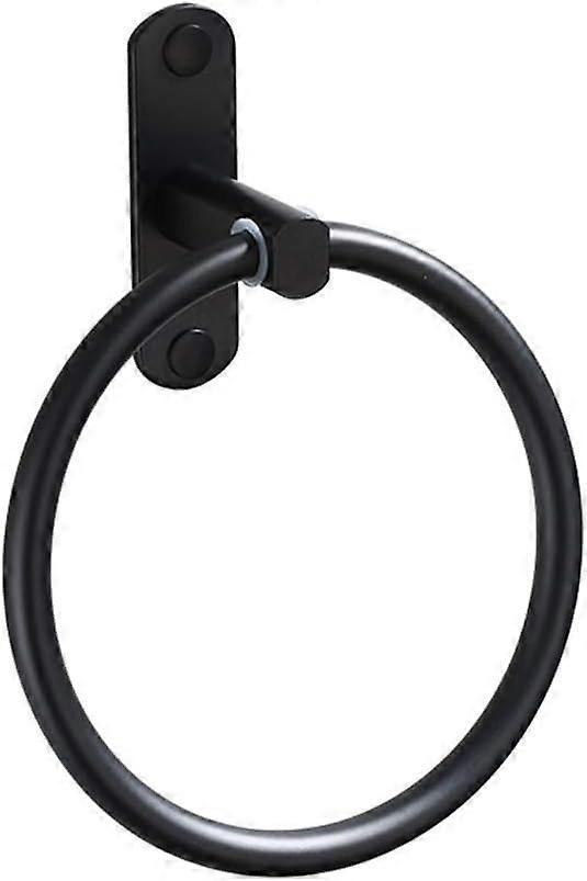 Black Aluminum Round Towel Ring for Bathroom