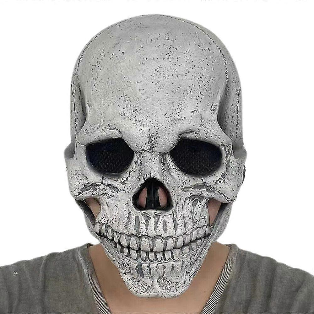 Halloween Horror Moving Jaw Skull Party Full Head Skeleton Latex Mask Party Terror Cosplay Fancy Dress Prop