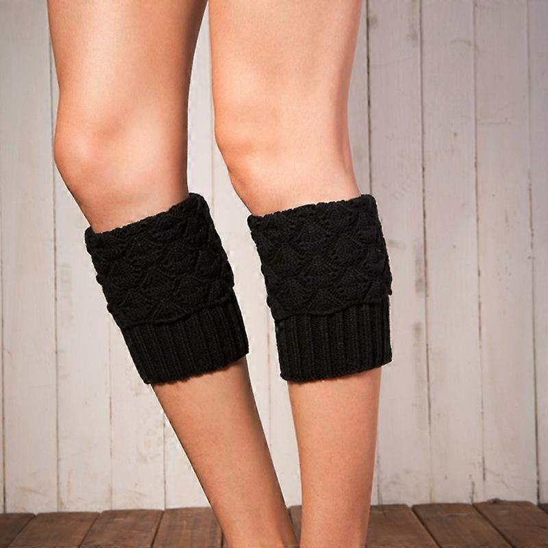 Womens Trim Crochet Boot Cuffs Toppers Legs Warm Winter Hollow Out Short Socks