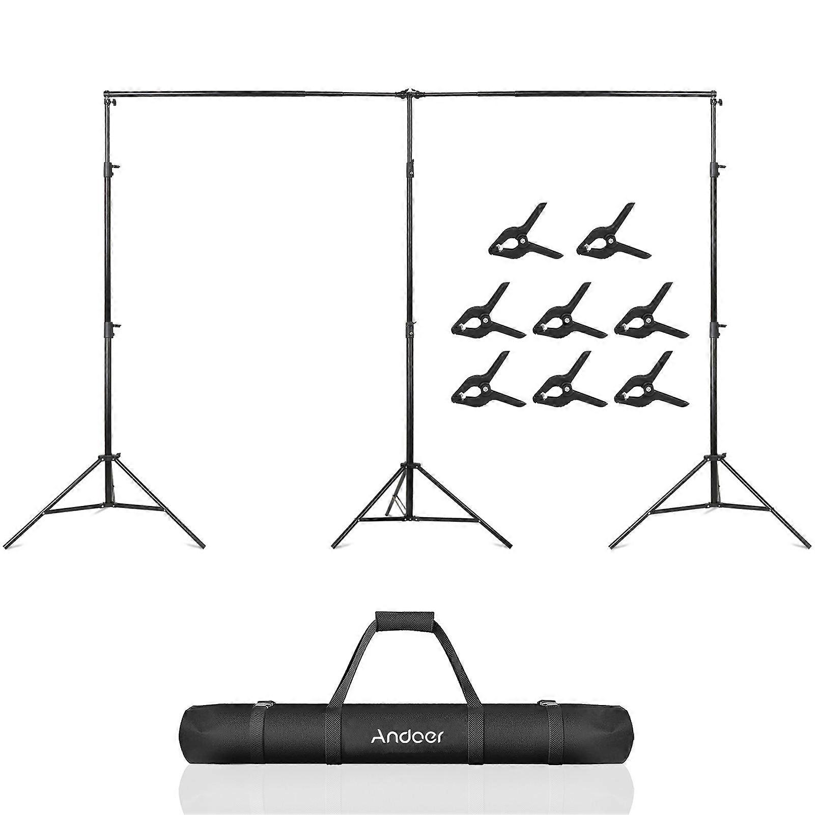 Andoer 2.8*6M/ 9*20FT Studio Backdrop Stand Photography Backdrop Frame Adjustable Photography Background Support System Kit