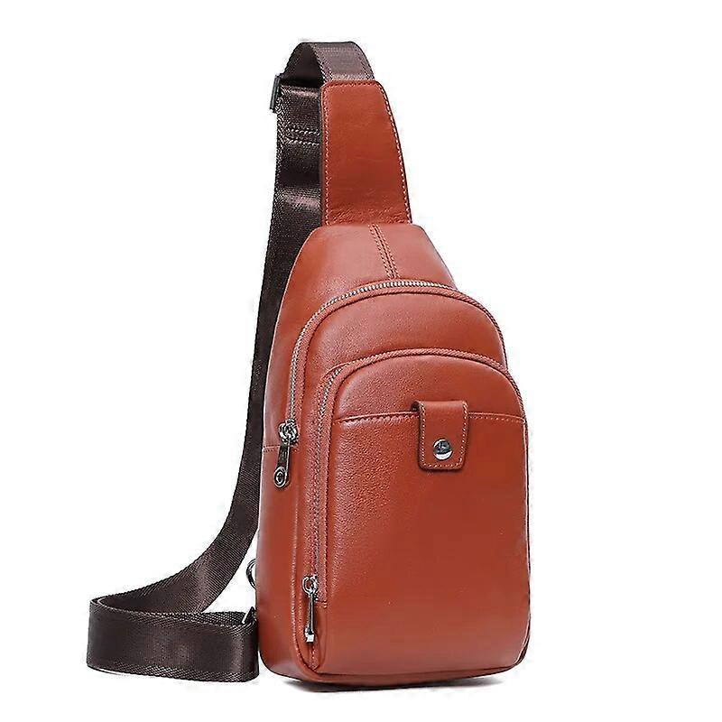 LUENSRO Män Kohud Läder Crossbody Väska Casual Män Axelväskor Högkvalitativ Chest Pack Äkta Läder Messenger Bag Herr
