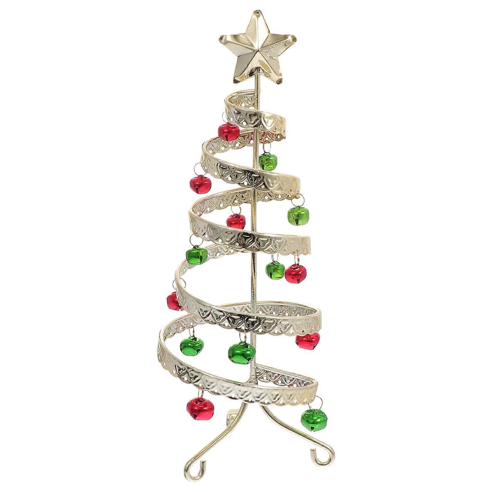 1pc Xmas Jingle Bell Storage Stand Iron Jingle Bell Display Rack Desktop Decor