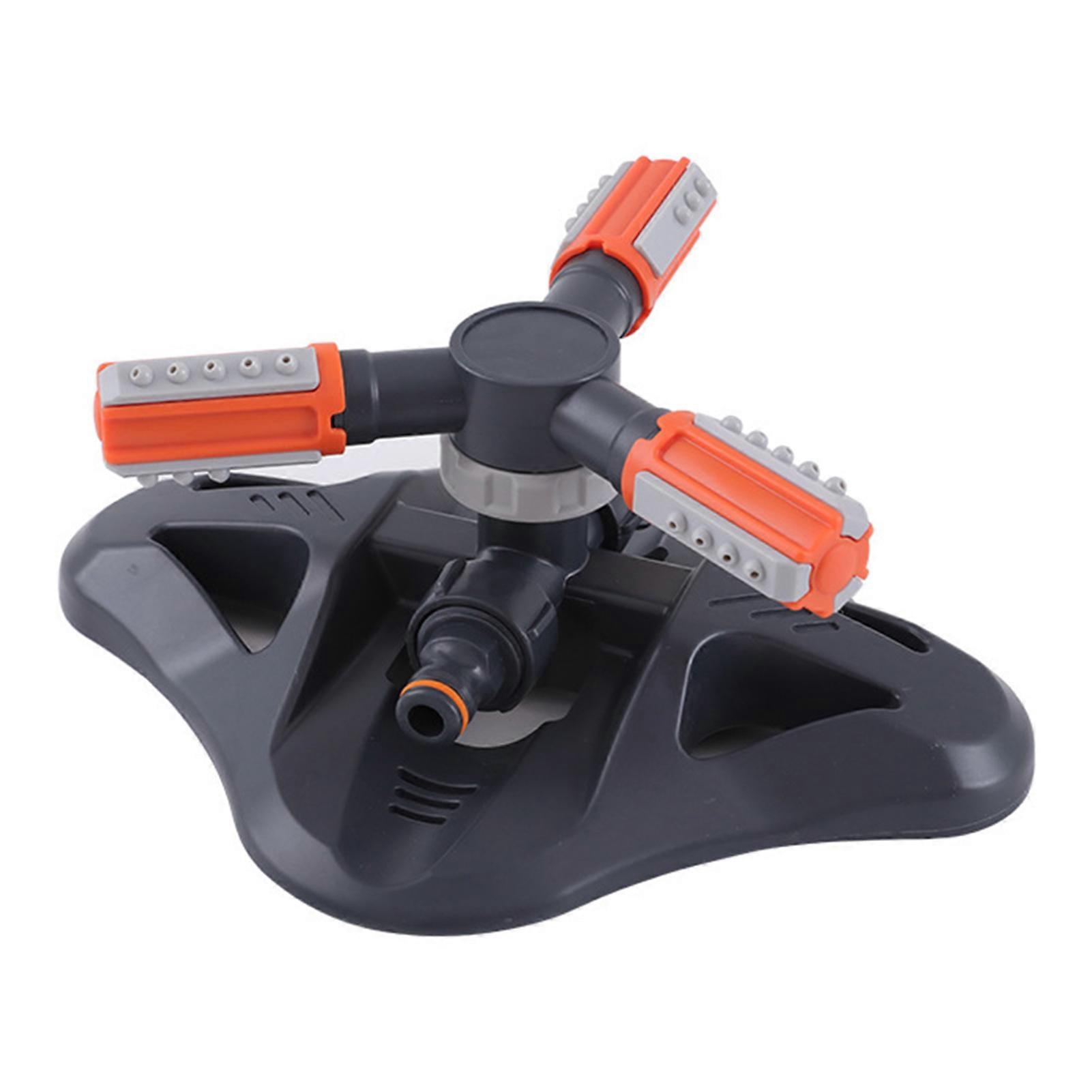 Lawn Sprinkler with 3 Arm 360-Degree Rotating Design Customizable Spray Area Universal Simple Installation Garden Water Sprinkler Attachment Jikaix