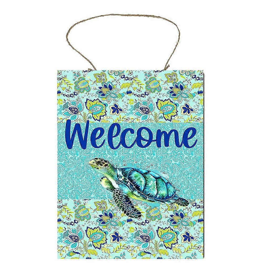 Sea Turtle Welcome Printed Handmade Holzschild